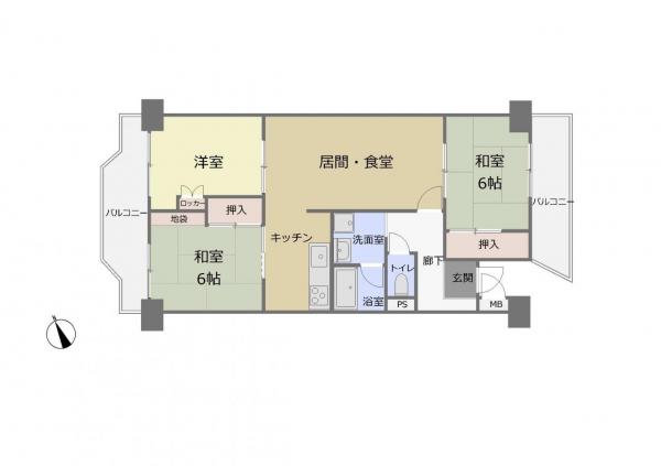 日商岩井リバーサイドマンション 間取り図 