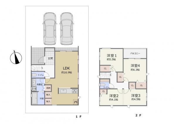 麦野1丁目中古戸建 間取り図 