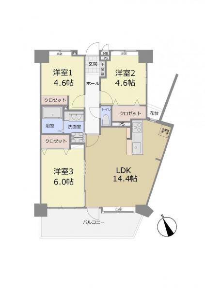 JGMベリテュード箱崎公園セカンドステージ 間取り図 