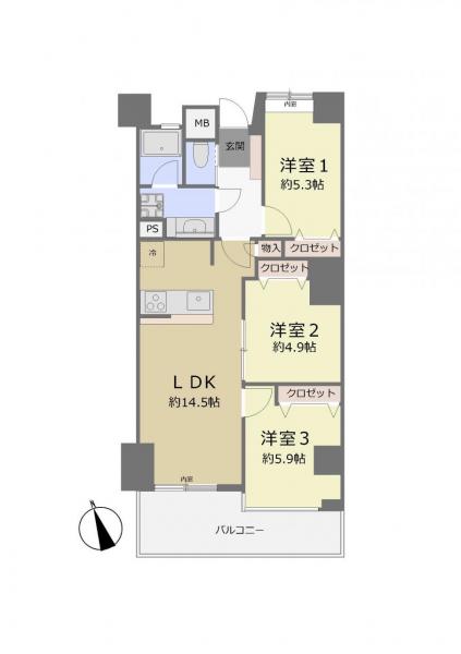 ロワールマンション・アール板付壱番館 間取り図 