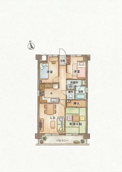 アムール板付 間取り図 