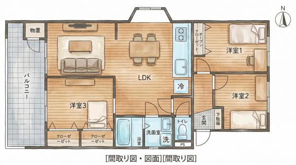 エメラルドタウン和白B棟 間取り図 
