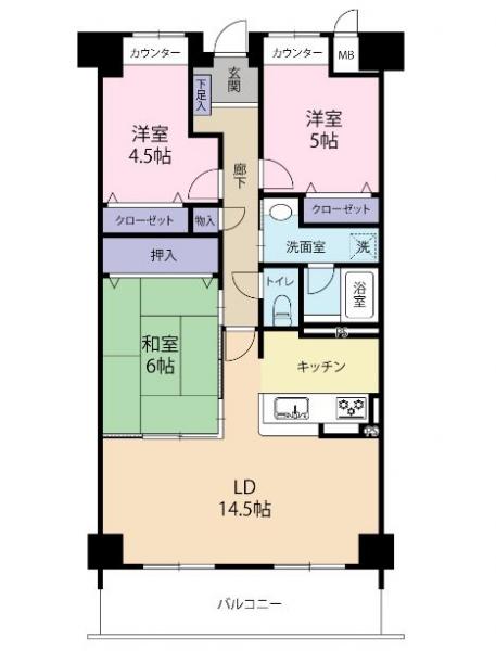 中古マンション 福岡県北九州市八幡西区則松2丁目8-3 JR鹿児島本線折尾駅 850万円