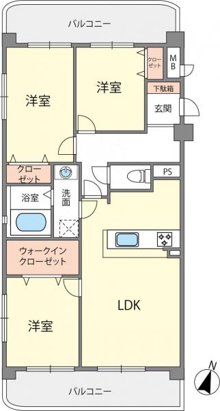 グランピアマンションやよい坂 間取り図 