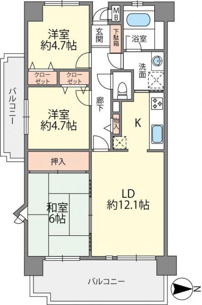 藤和小郡ハイタウン 間取り図 