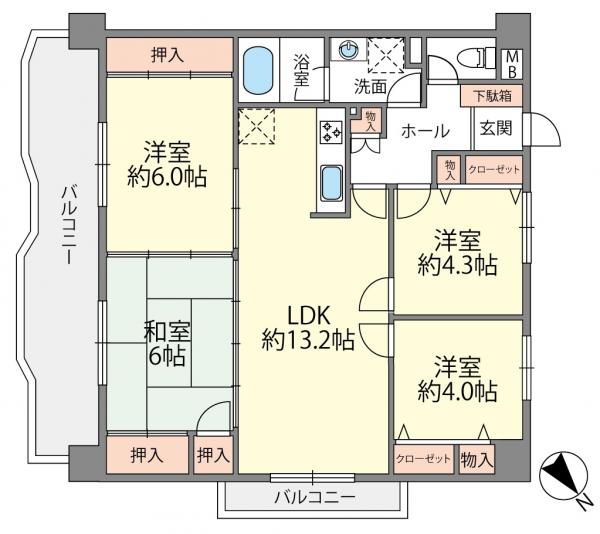 アンピール第3西大橋 間取り図 