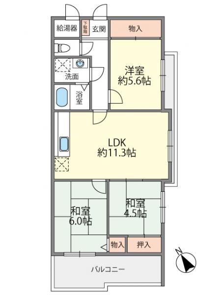 中古マンション 福岡市南区長丘３丁目 西鉄天神大牟田線高宮駅 1,300万円