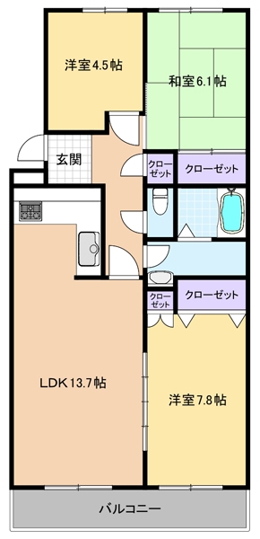 中古マンション 清瀬市中清戸５丁目 西武池袋線清瀬駅 1,880万円
