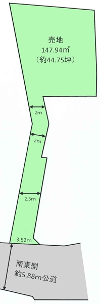 土地 狭山市大字南入曽 西武新宿線入曽駅 2,200万円