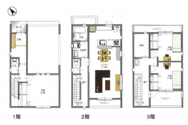 緑区鳴海町字向田　土地　鳴海駅３分 参考プラン間取図