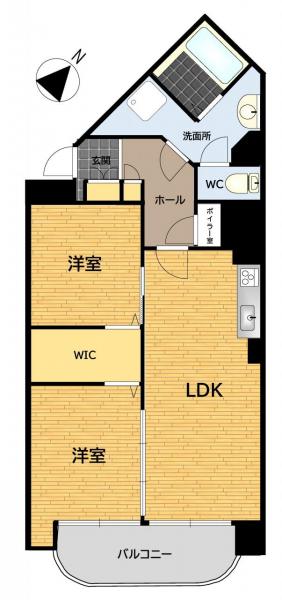 シャトレ北山　リノベーション済　ペット飼育可 間取り図 