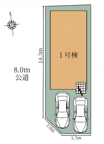 中川区野田　公園目の前・ワークスペースのある家 土地図面