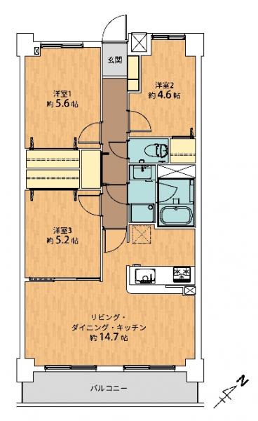 宝マンション滝ノ水　リノベーション済＋ペット飼育可 間取り図 