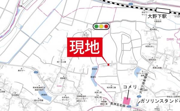 玉名市岱明町大野下 現地案内図 