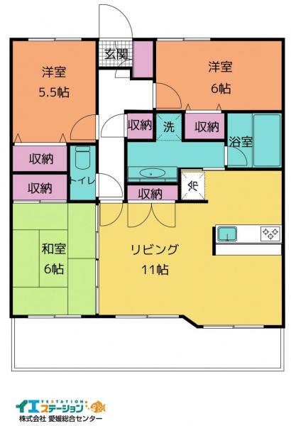 中古マンション 今治市北日吉町1丁目7-20 グランドール北日吉 JR予讃線今治駅 1,300万円
