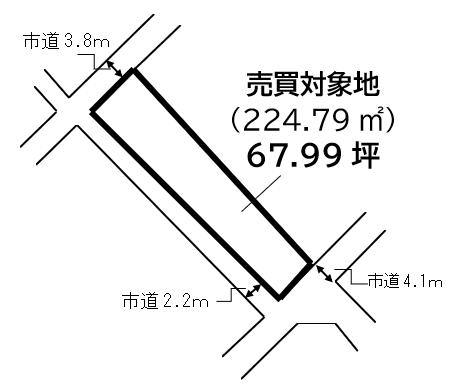 【不動産販売　愛媛総合】1851　土地　今治市八町西２丁目 区画図 