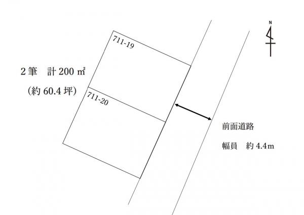 ◇那須塩原市戸田◇約60坪の土地 区画図 