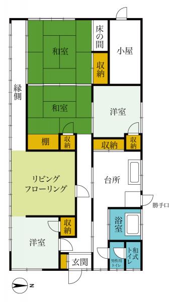 那須烏山市南１丁目　平屋 間取り図 