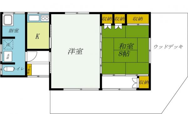 日光市根室　平屋2K 間取り図 