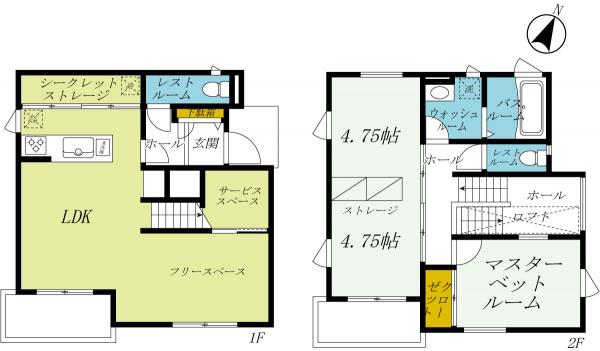 宇都宮市越戸　2階建て3SLDK 間取り図 