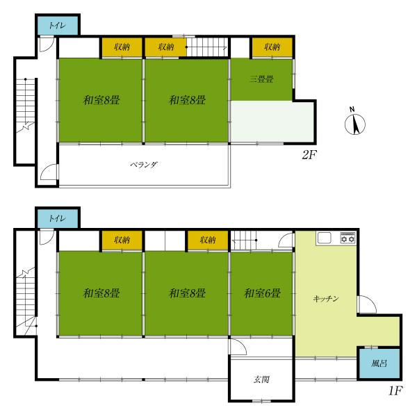 塩谷郡塩谷町大宮　2階建て6DK 間取り図 