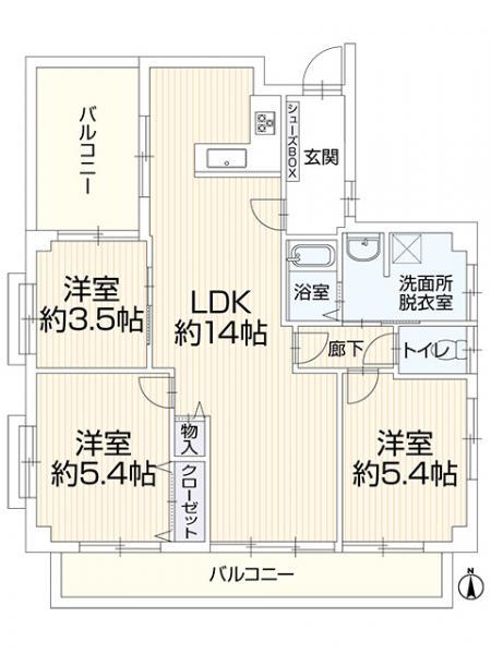 フラワーコーポ平尾 間取り図 