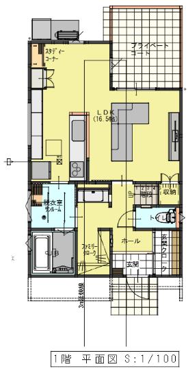 西区内野町【全5区画分譲地内】　建売住宅　区画3 間取り図 