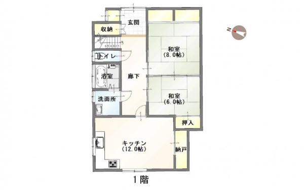 西区五十嵐二の町 間取り図 
