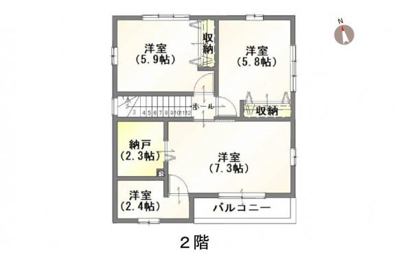 西区内野西が丘2丁目 間取り図 