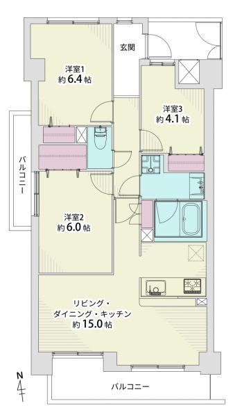 グリーンコーポ藤ヶ丘 間取り図 