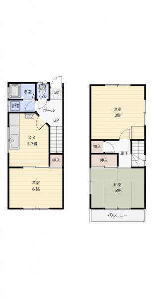 南区扇田町 間取り図 