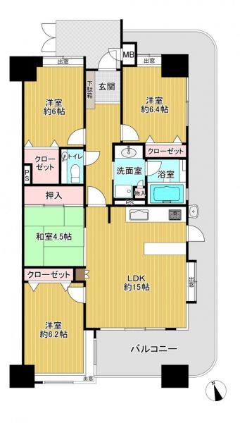 パークサイドにし新町 間取り図 