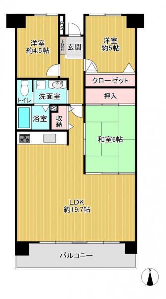 チュリス明野Ａ棟 間取り図 