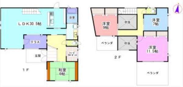 岡山市中区藤原光町 間取り図 