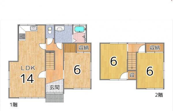 岡山市中区兼基 間取り図 