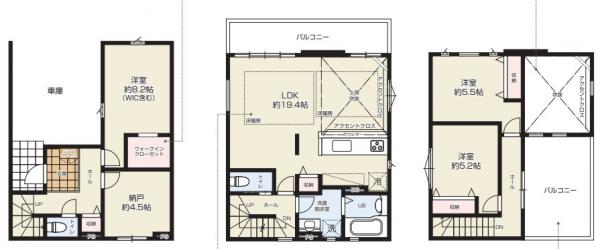 大田区東六郷５期　新築分譲住宅 間取り図 