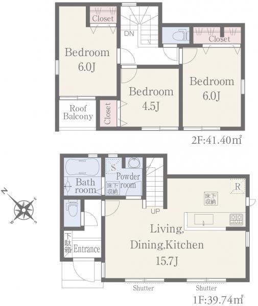 館山市館山　新築戸建　2号棟 間取り図 