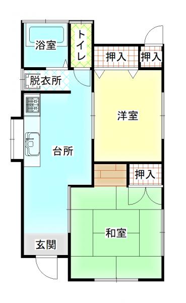 EB0021　えびの市岡松　中古戸建 間取り図 