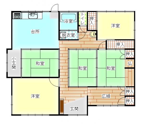 EB0024　えびの市杉水流　中古戸建 間取り図 