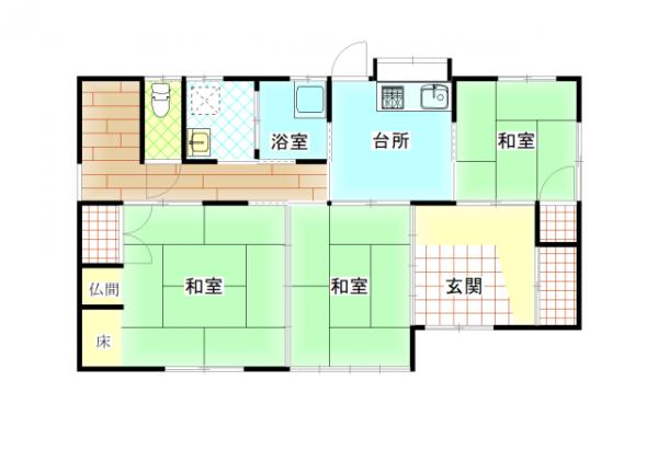 EB0026　えびの市原田　中古戸建 間取り図 
