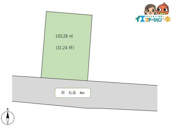 1620　秋田市土崎港中央五丁目 区画図 