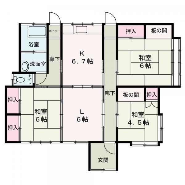 中古戸建 山本郡三種町外岡字中嶋 JR奥羽本線北金岡駅 90万円