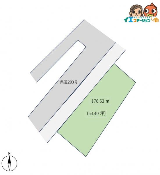 土地 能代市二ツ井町仁鮒字中台 駅 208万円