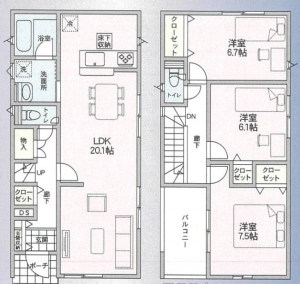 新築戸建 秋田市茨島４丁目9 JR羽越本線羽後牛島駅 2,190万円