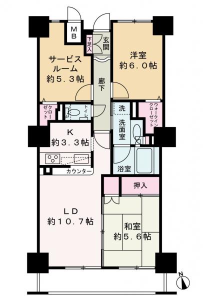 中古マンション 秋田市中通１丁目 JR奥羽本線秋田駅 2,280万円