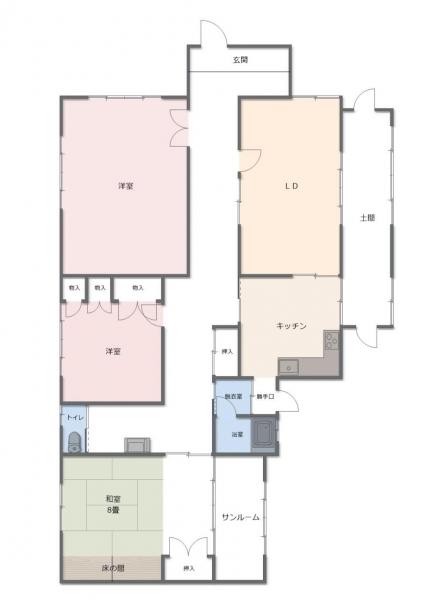 中古戸建 秋田市下浜羽川字横長根 JR羽越本線下浜駅 390万円