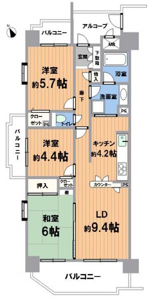 中古マンション 名古屋市昭和区山手通4丁目 名古屋市名城線八事日赤駅 3200万円