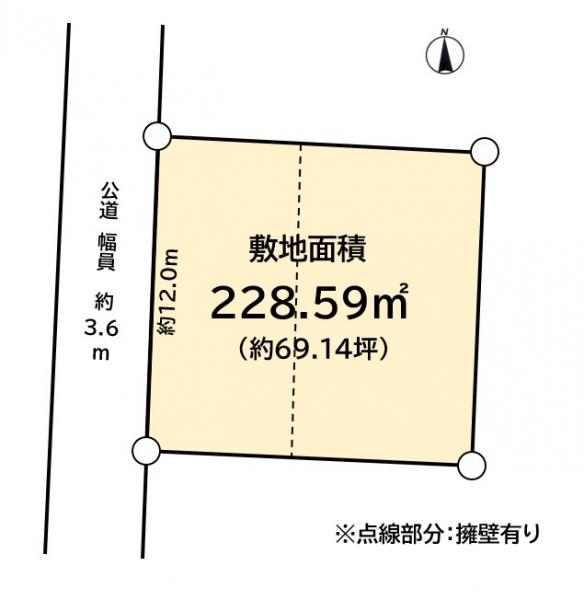 土地 岡崎市蓑川町字寺辺 名鉄名古屋本線美合駅 500万円