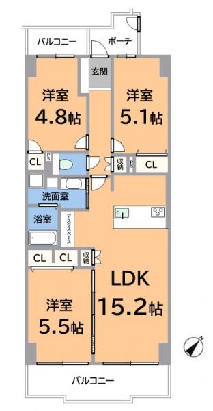 杁中スカイタウンＡ棟 間取り図 