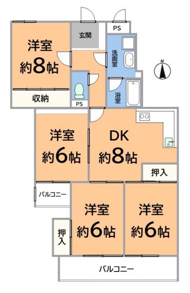 三旺マンション第３名東 間取り図 